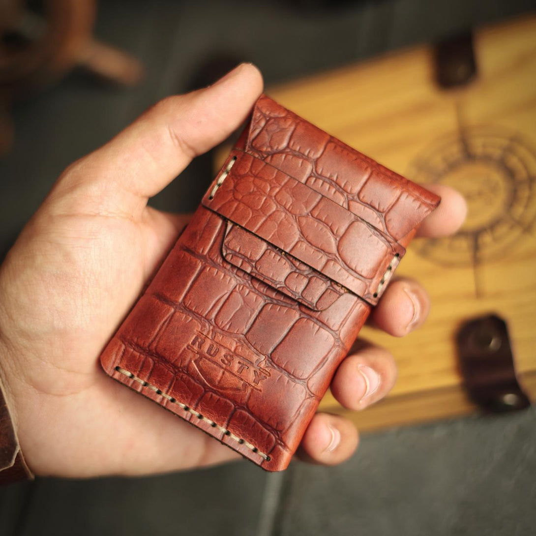 Croco Elegant box “Cow pullup leather “ – Rusty leather c