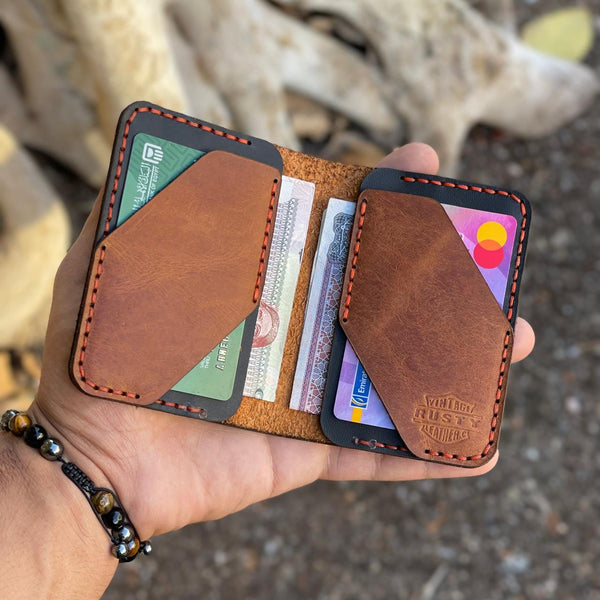 Diamond wallet - Cow pull-up leather