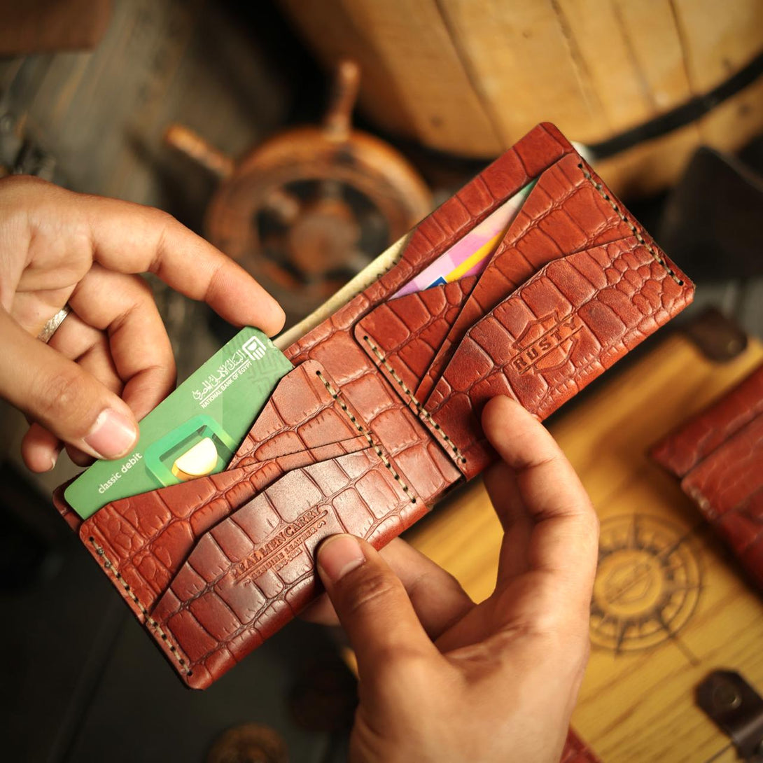 Croco Elegant box “Cow pullup leather “ – Rusty leather c