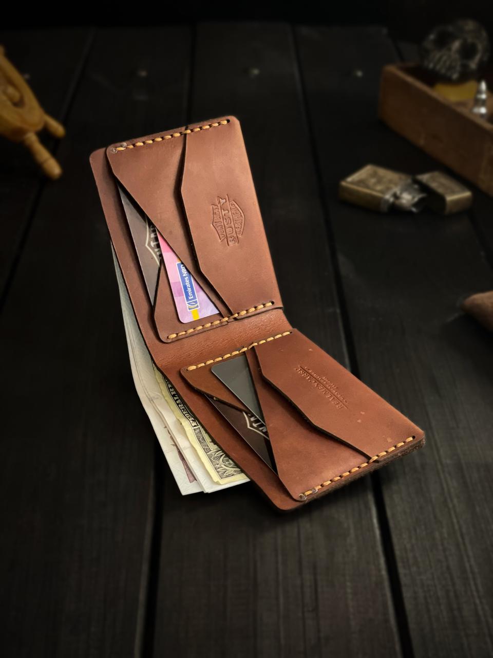 Enfold wallet - Cow Pull up leather – Rusty leather c Enfold wallet - Cow Pull up leather – Rusty leather c