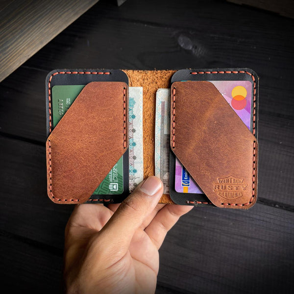 Diamond wallet - Cow pull-up leather