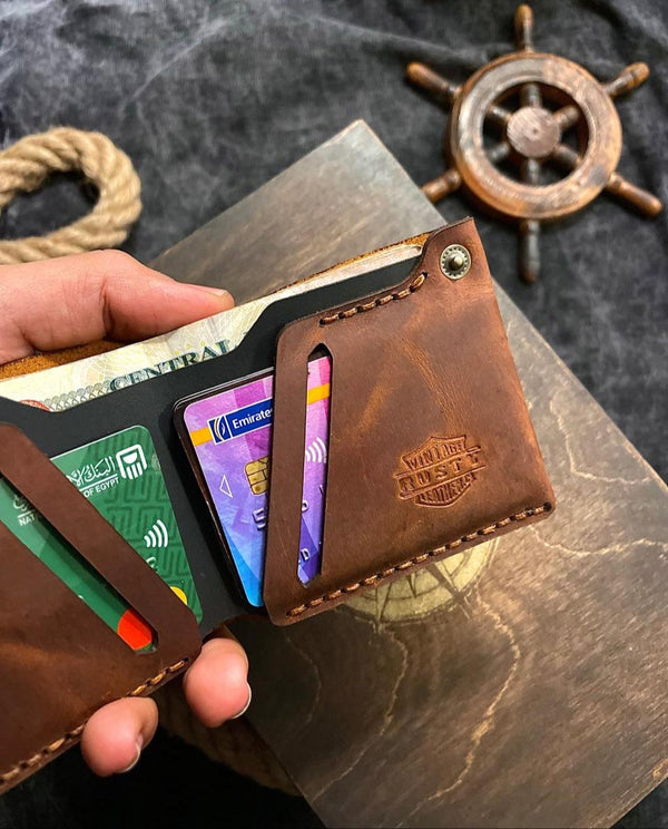 Jack-wallet “Cow pull up leather”