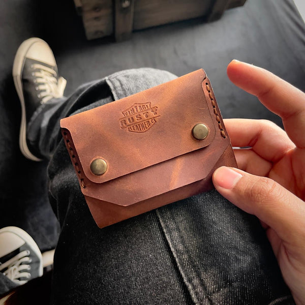 Retro wallet - “Cow-Pull up leather”