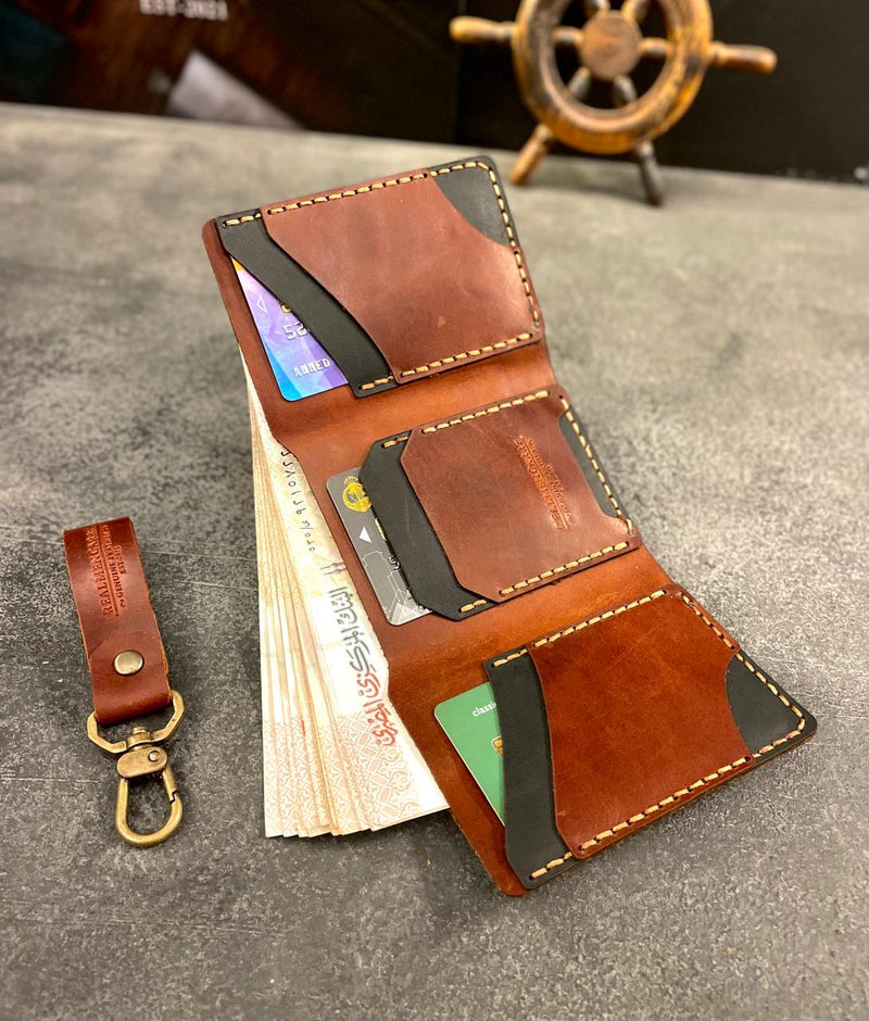 Trifold wallet “Cow pull-up leather”