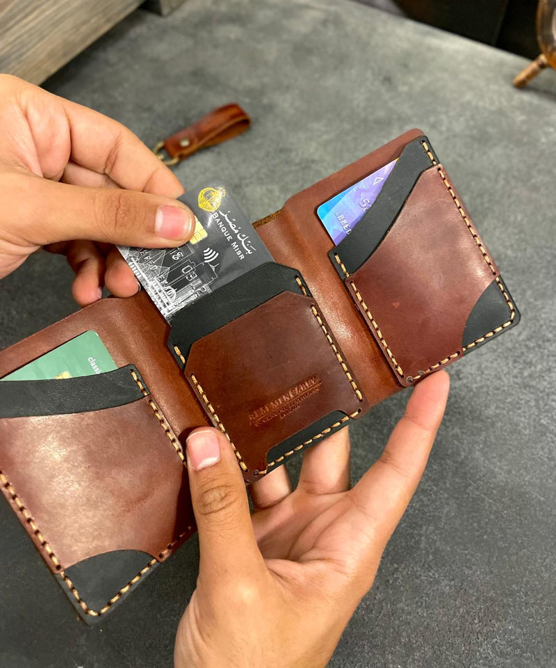 Trifold wallet “Cow pull-up leather”