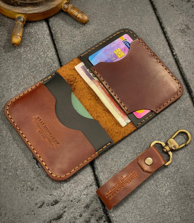 Frank wallet- cow pull-up leather + free medal 🎁