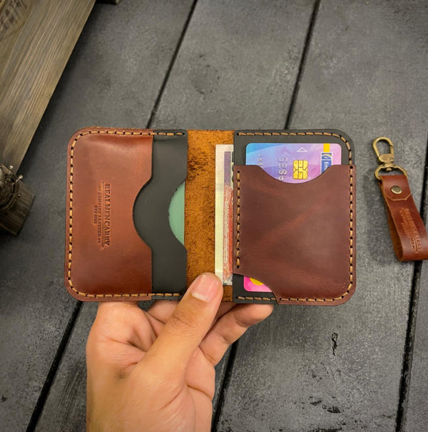 Frank wallet- cow pull-up leather + free medal 🎁