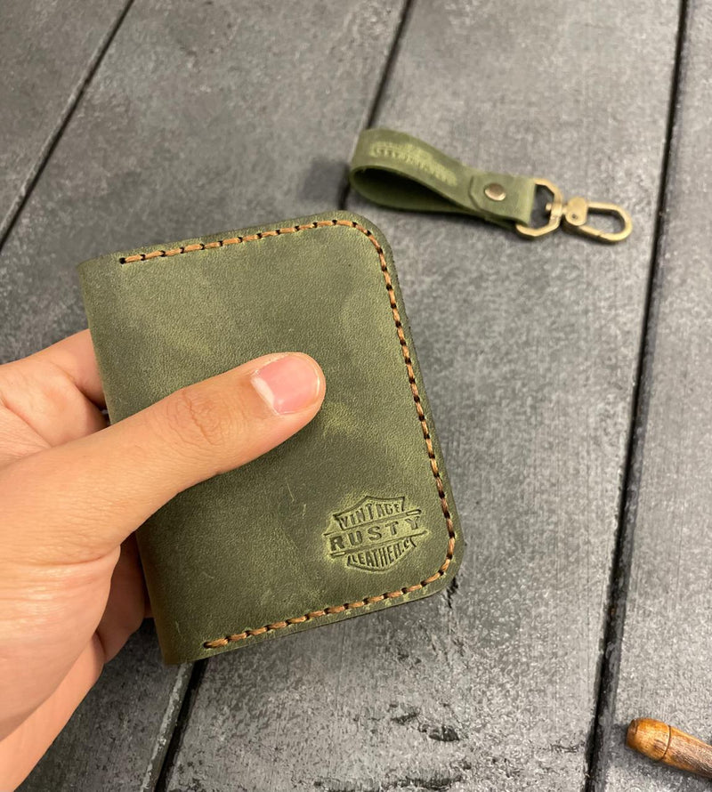 Frank wallet- cow pull-up leather + free medal 🎁