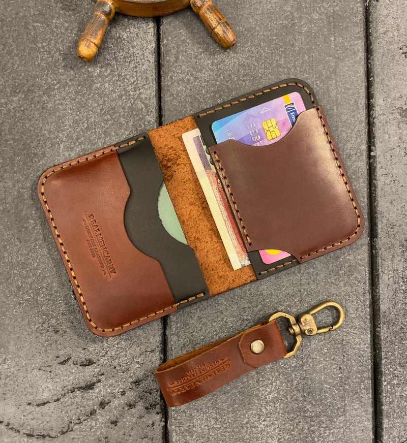 Frank wallet- cow pull-up leather + free medal 🎁