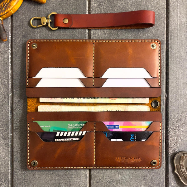 Long wallet box + free medal “cow pull-up leather”