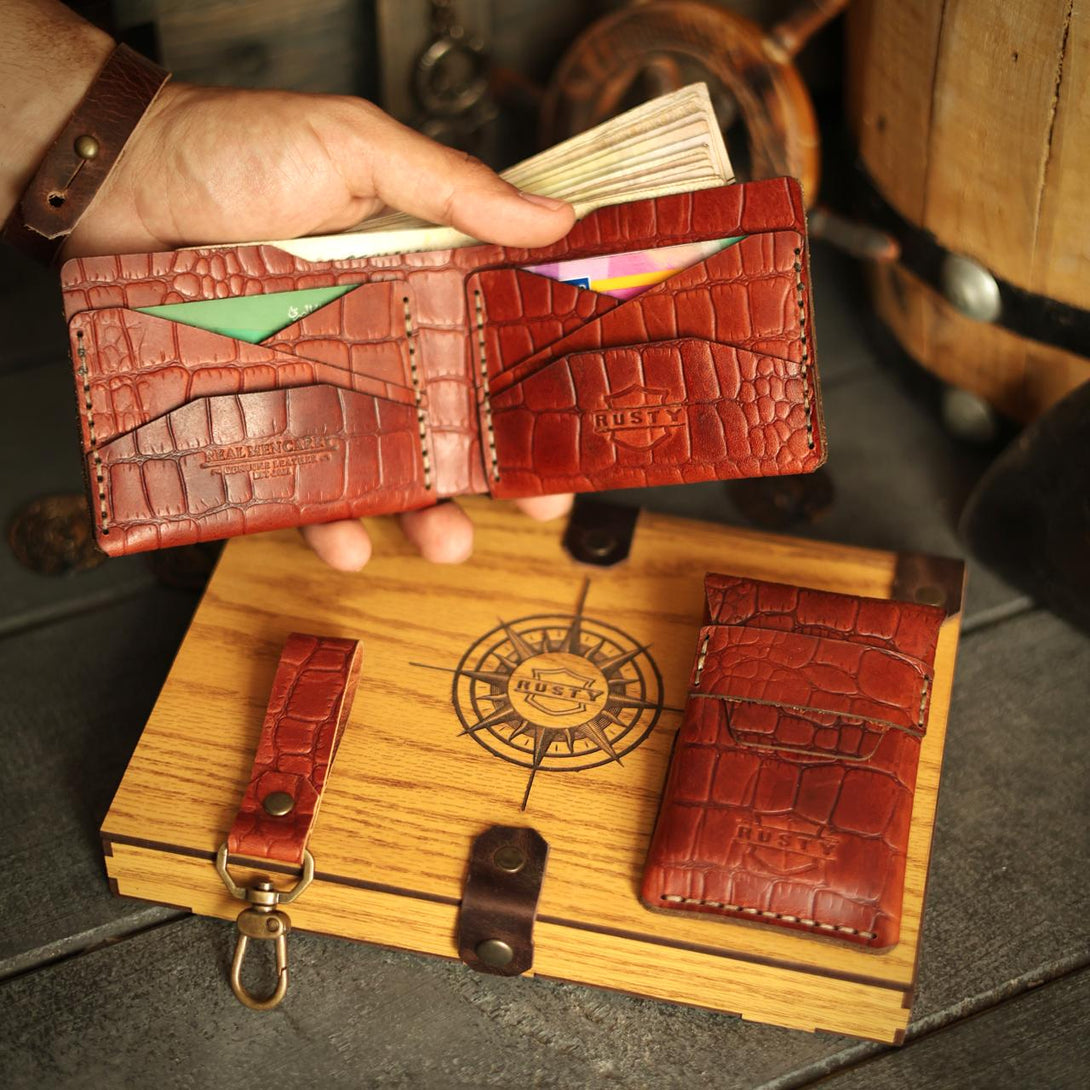 Croco Elegant box “Cow pullup leather “ – Rusty leather c