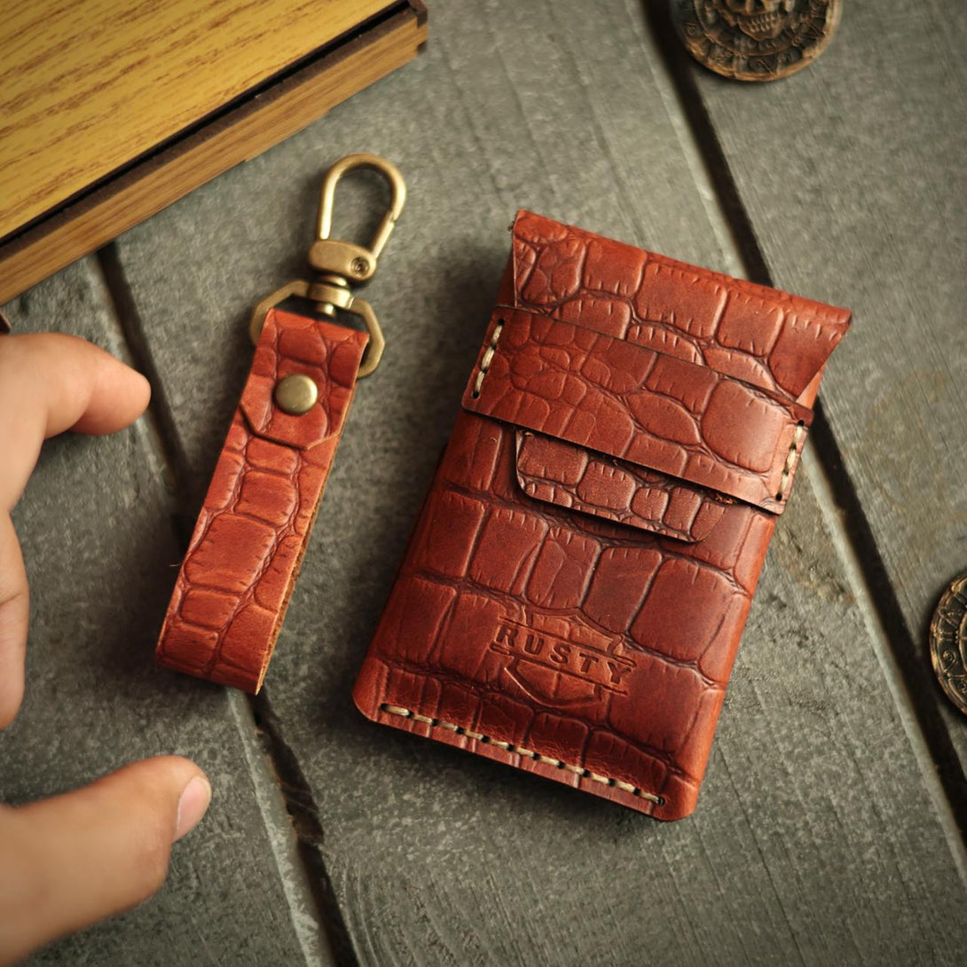 Croco Elegant box “Cow pullup leather “ – Rusty leather c