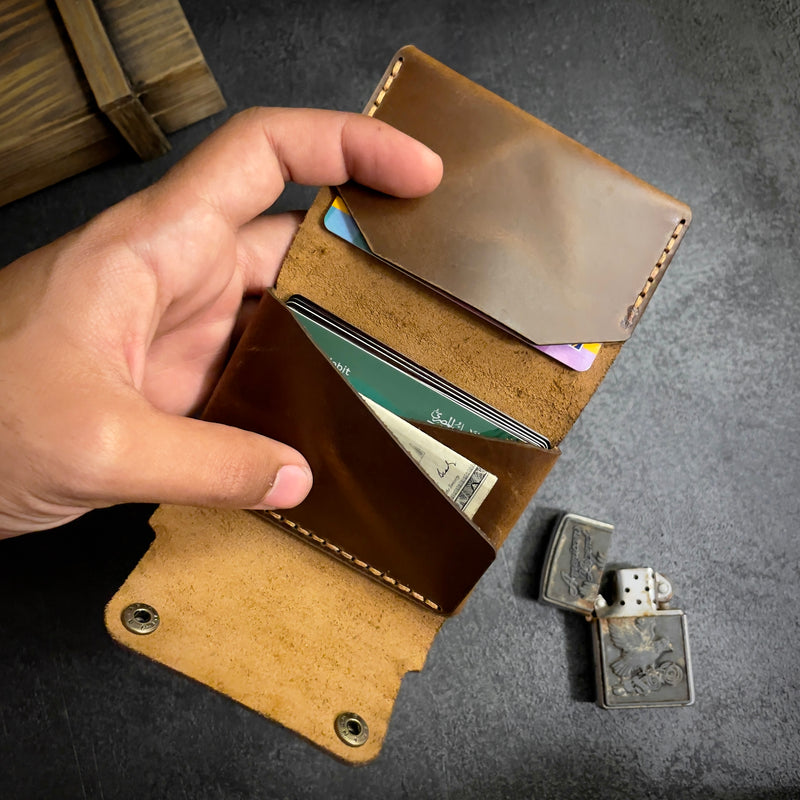 Retro wallet - “Cow-Pull up leather”