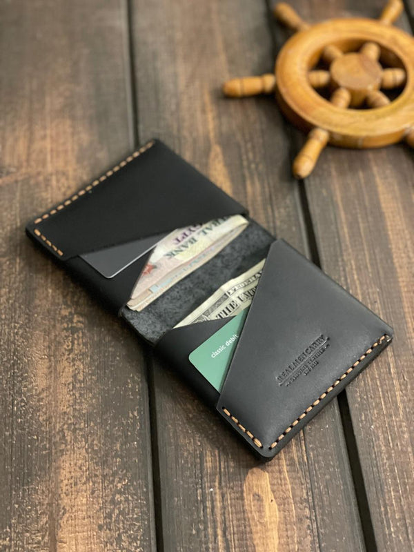 De-fold Wallet - “Cow pull-up Leather”