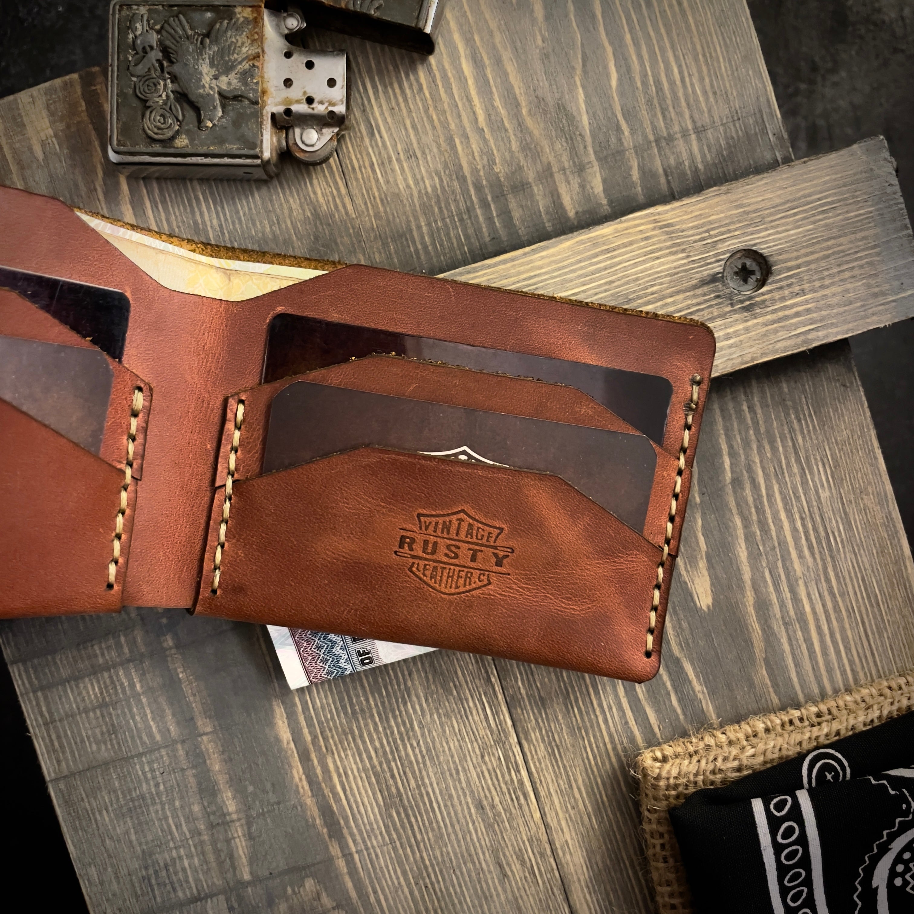 Classic enfold - Cow Pull up leather – Rusty leather c