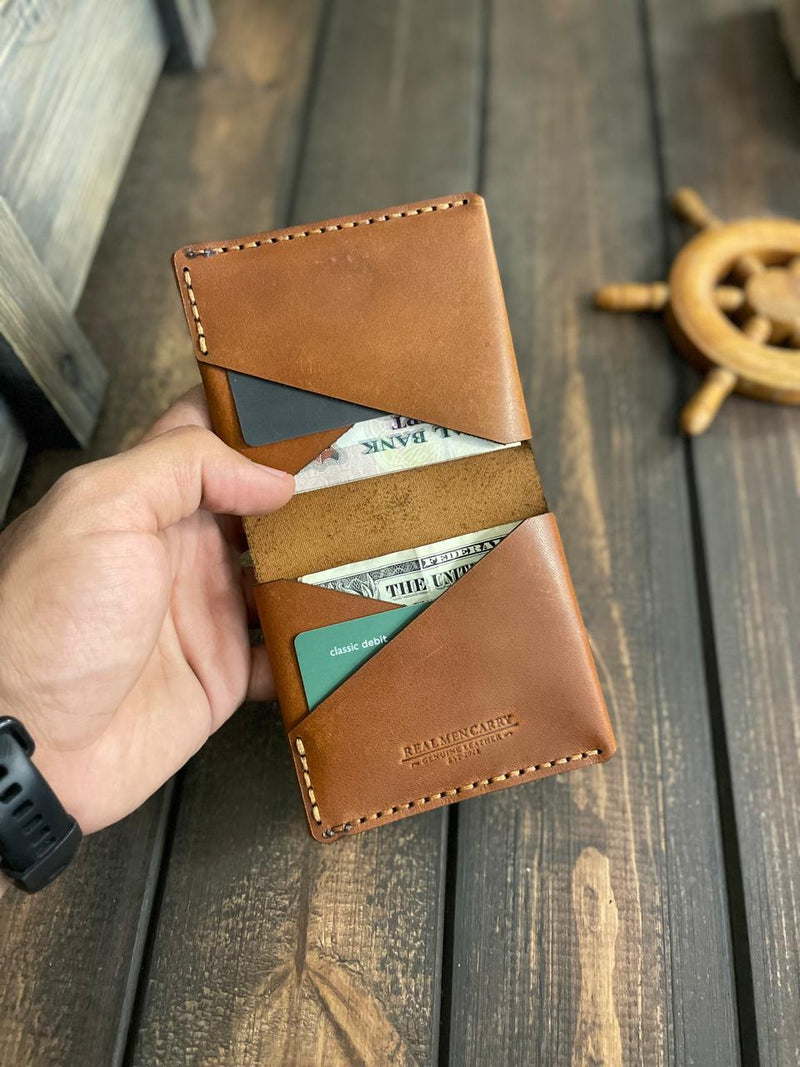 De-fold Wallet - Cow pull-up Leather