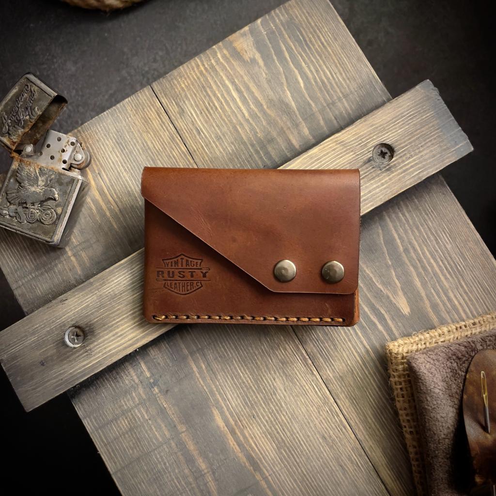 Timber wallet Cow Pull up leather Rusty leather c