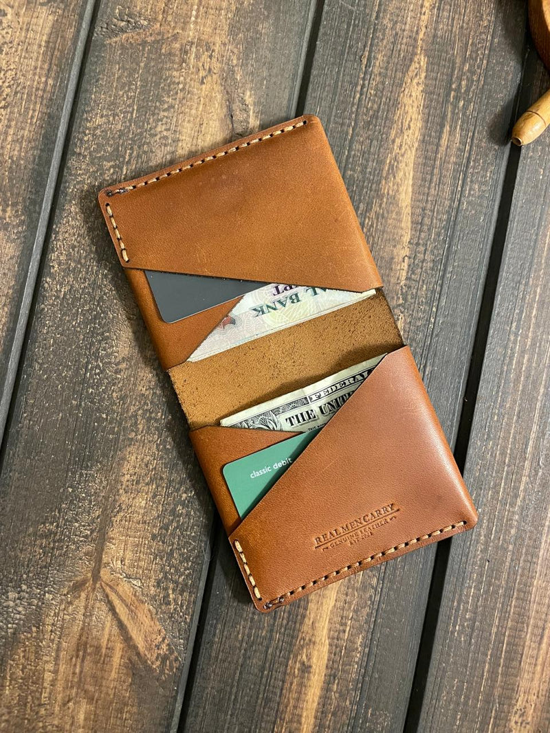 De-fold Wallet - Cow pull-up Leather