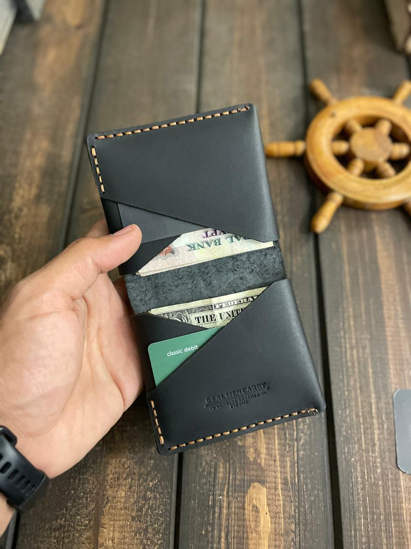 De-fold Wallet - Cow pull-up Leather