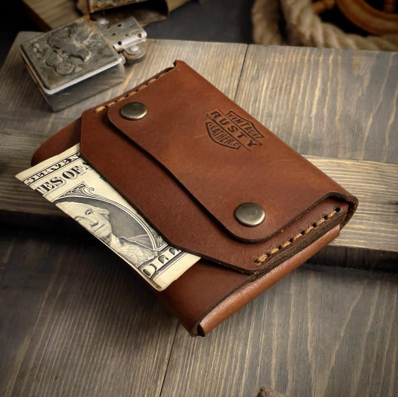 Retro wallet - “Cow-Pull up leather”