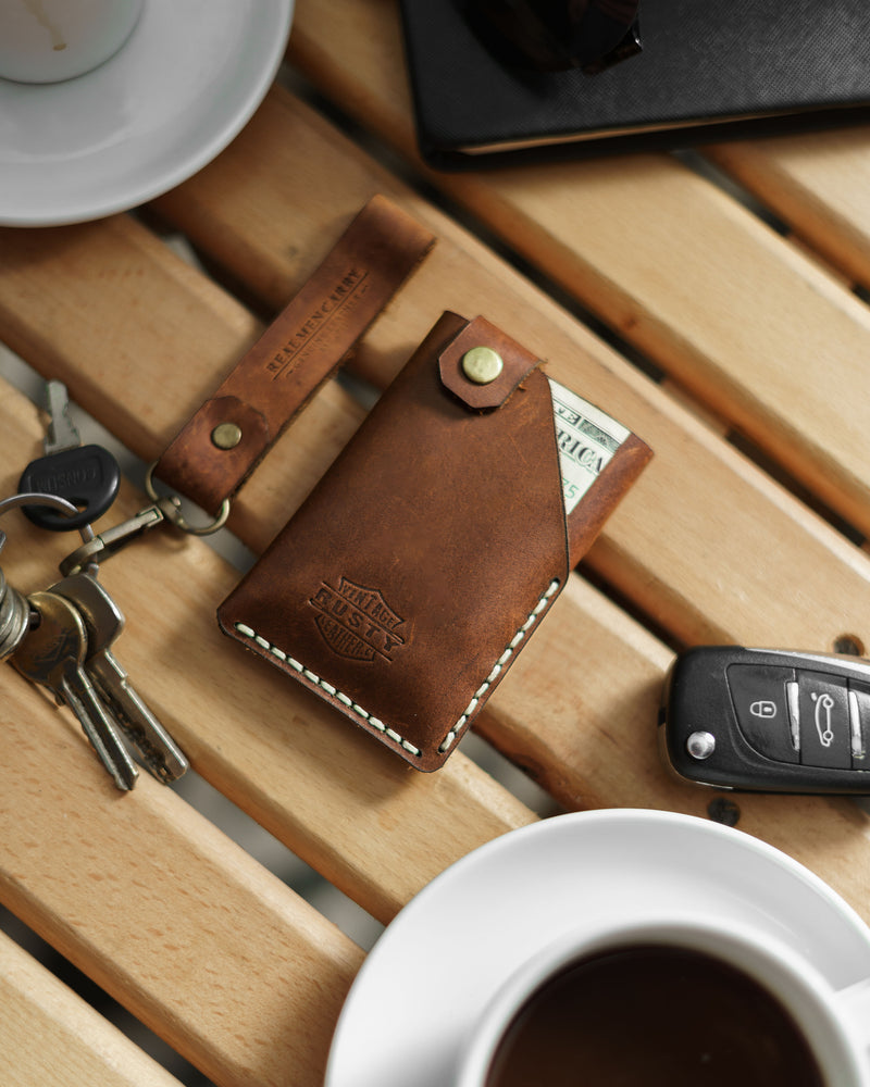 Smart card-clip - “Cow-Pull up leather”