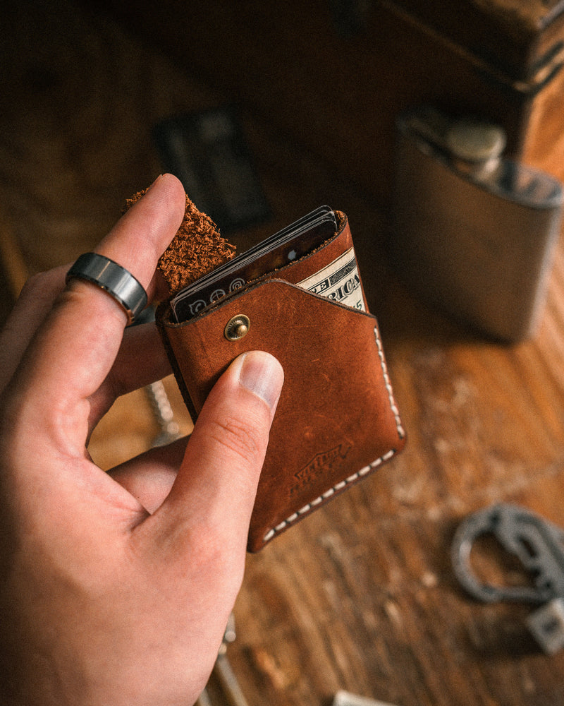 Smart card-clip - “Cow-Pull up leather”